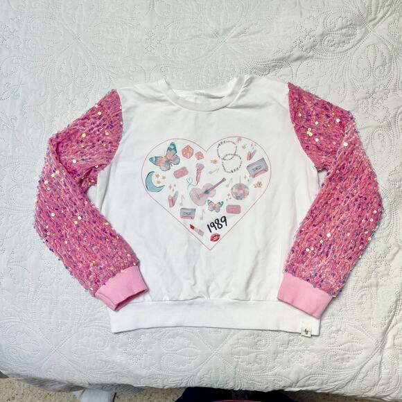 Love & Grow Bejeweled Swiftie Sweatshirt Size 7 - Picture 2 of 7